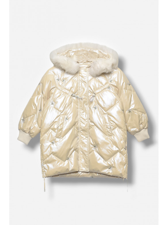 Куртка дитяча для дівчинки демісезонна молочного кольору 9318 207877C