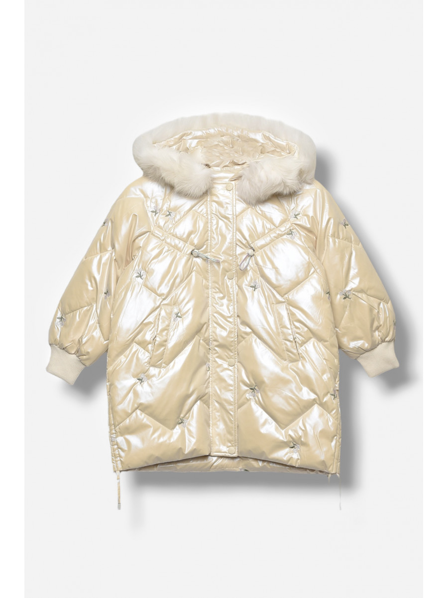 Куртка дитяча для дівчинки демісезонна молочного кольору 9318 207877C
