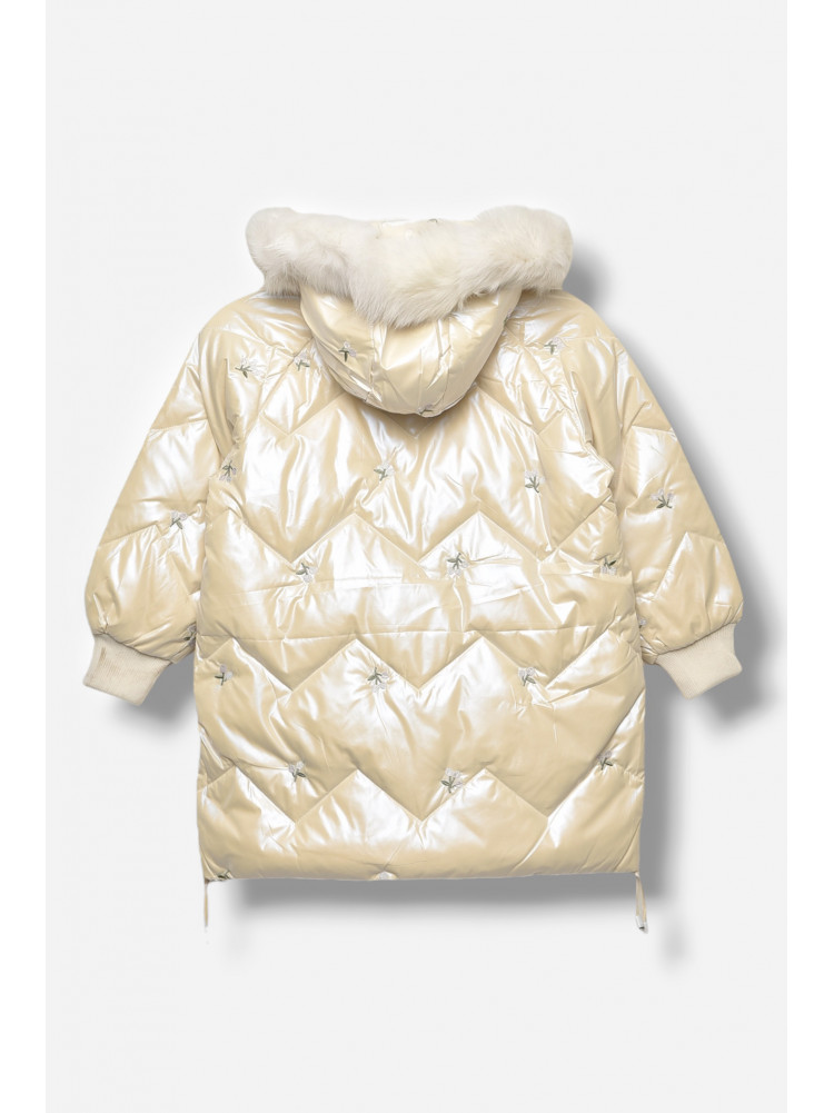 Куртка дитяча для дівчинки демісезонна молочного кольору 9318 207877C