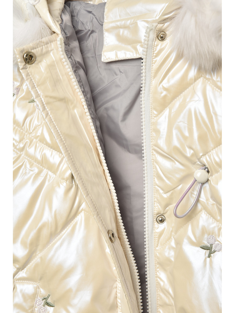 Куртка дитяча для дівчинки демісезонна молочного кольору 9318 207877C