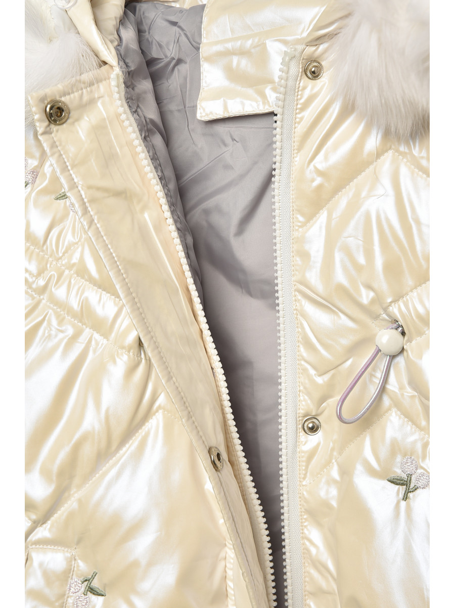 Куртка дитяча для дівчинки демісезонна молочного кольору 9318 207877C