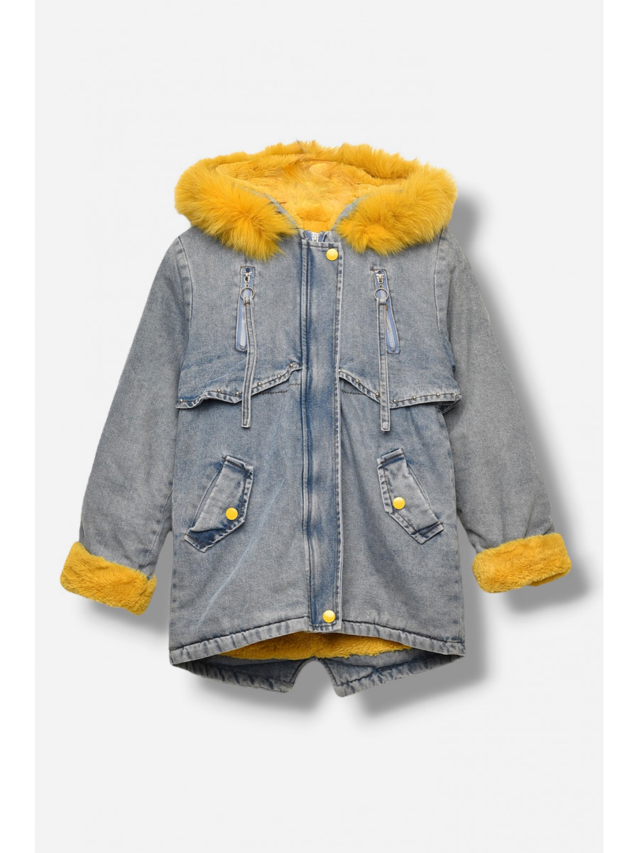 Куртка підліткова для дівчинки демісезонна синього кольору. 1-09 207878C