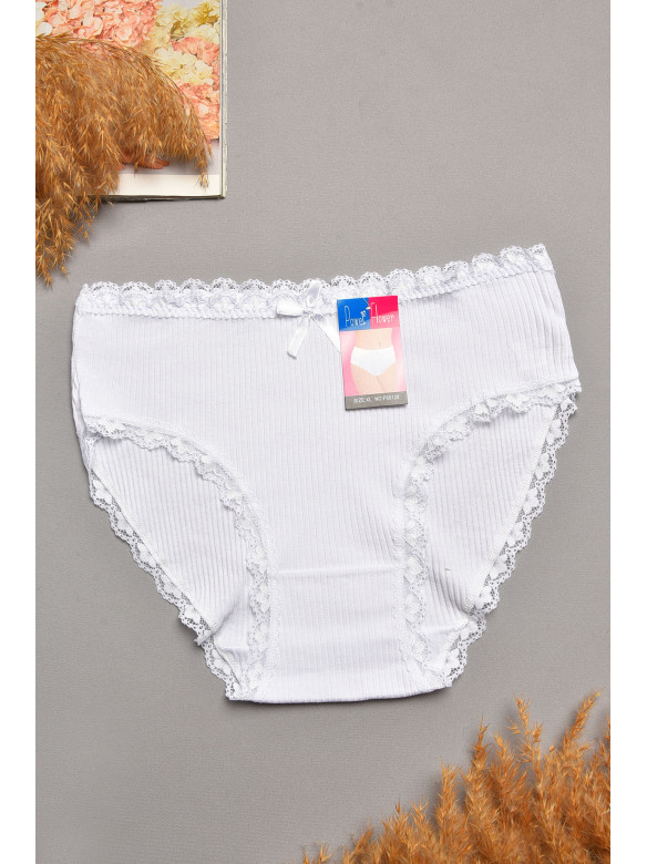 Трусы женские полубатальные белого цвета 60128 207879C