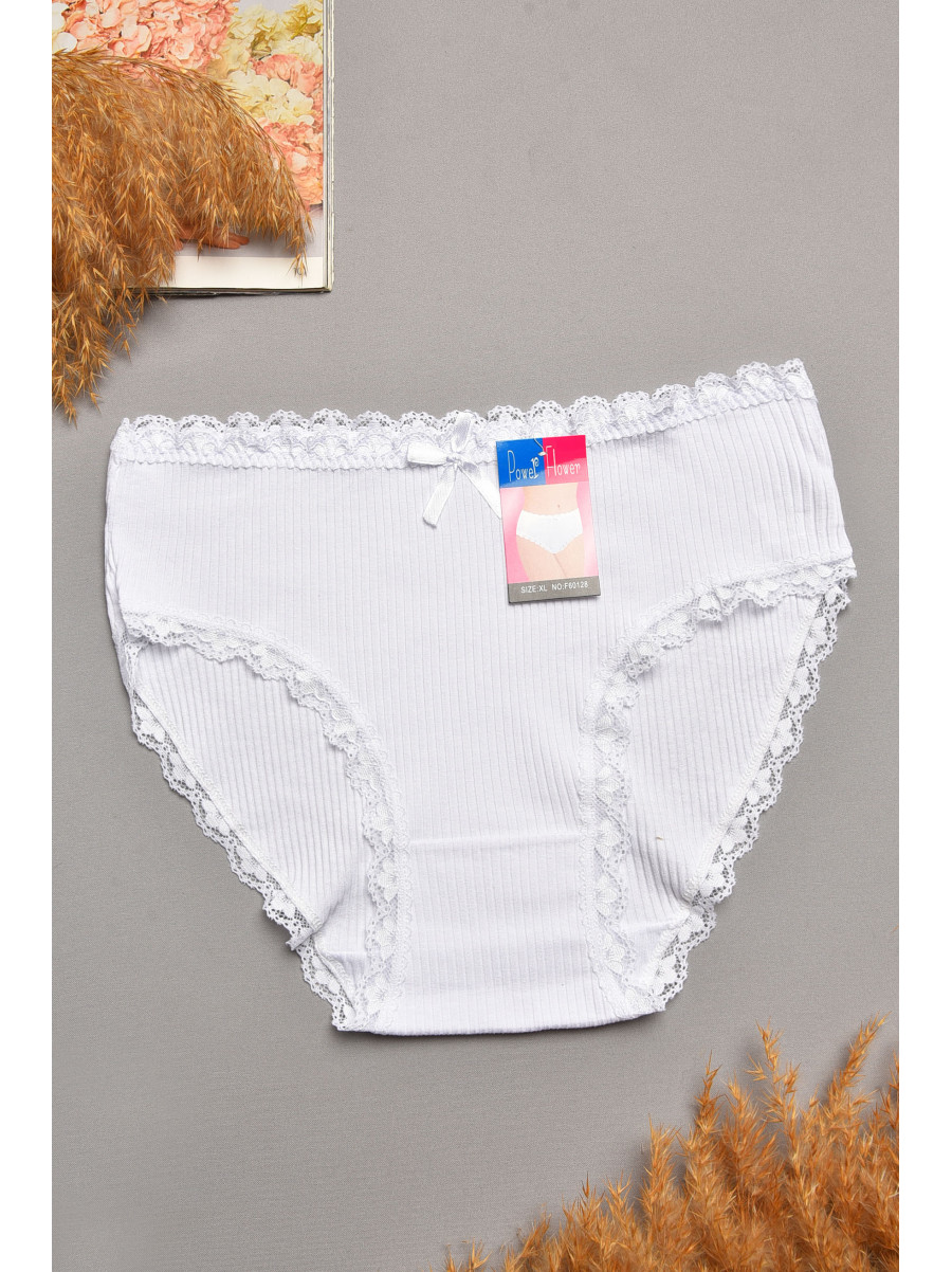 Трусы женские полубатальные белого цвета 60128 207879C