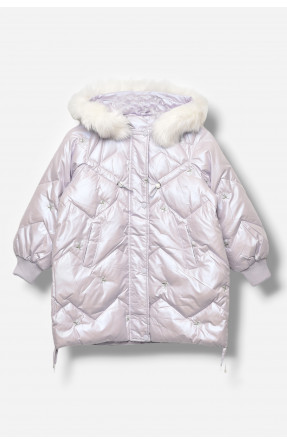 Куртка дитяча для дівчинки демісезонна бузкового кольору 9318 207881C Куртка дитяча для дівчинки демісезонна бузкового кольору 9318 207881C