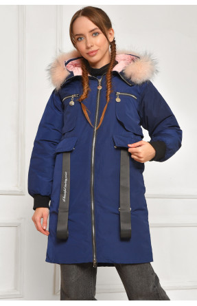 Куртка підліткова для дівчинки демісезонна темно-синього кольору. 91808 207882C
