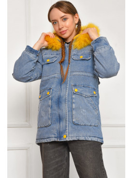 Куртка подростковая для девочки демисезонная синего цвета 1-08 207885C Куртка подростковая для девочки демисезонная синего цвета 1-08 207885C