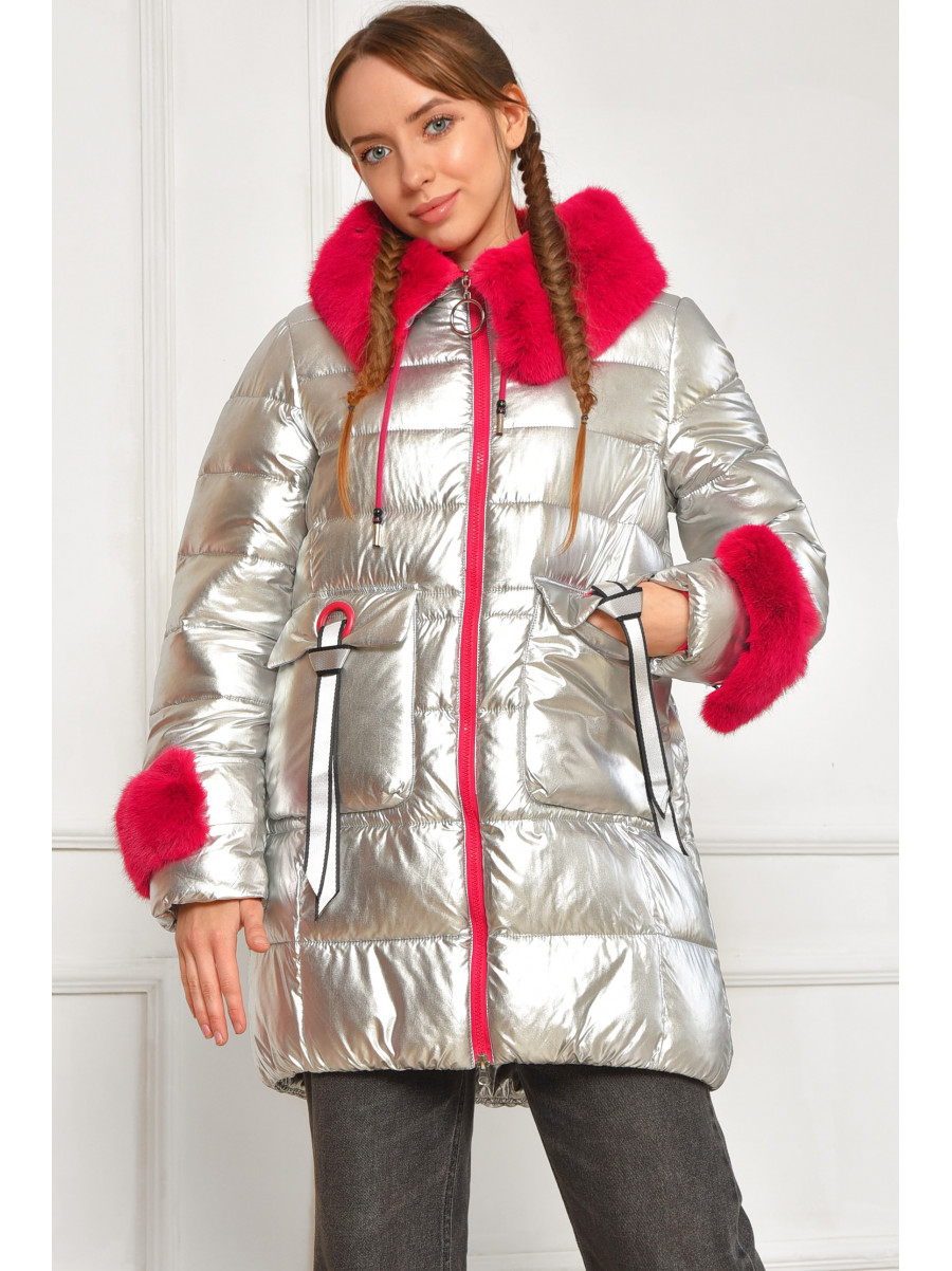 Куртка підліткова для дівчинки єврозима сріблястого кольору 28190 207889C