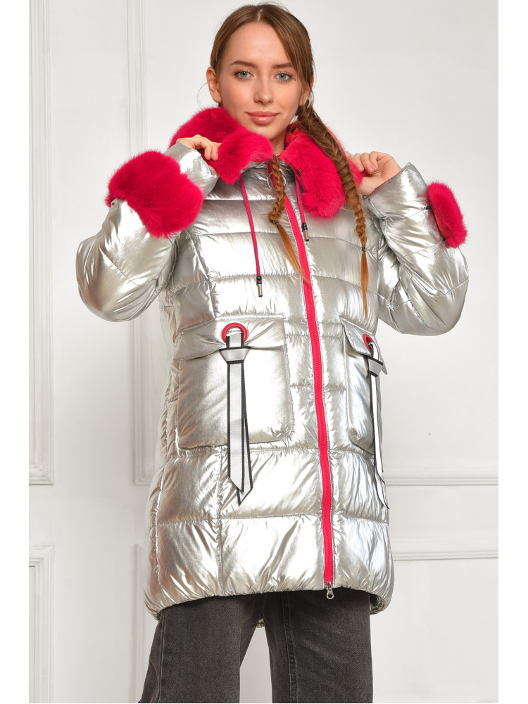 Куртка підліткова для дівчинки єврозима сріблястого кольору 28190 207889C