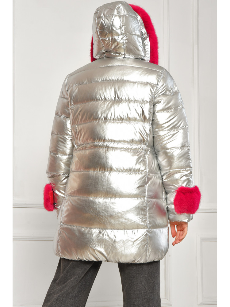 Куртка підліткова для дівчинки єврозима сріблястого кольору 28190 207889C