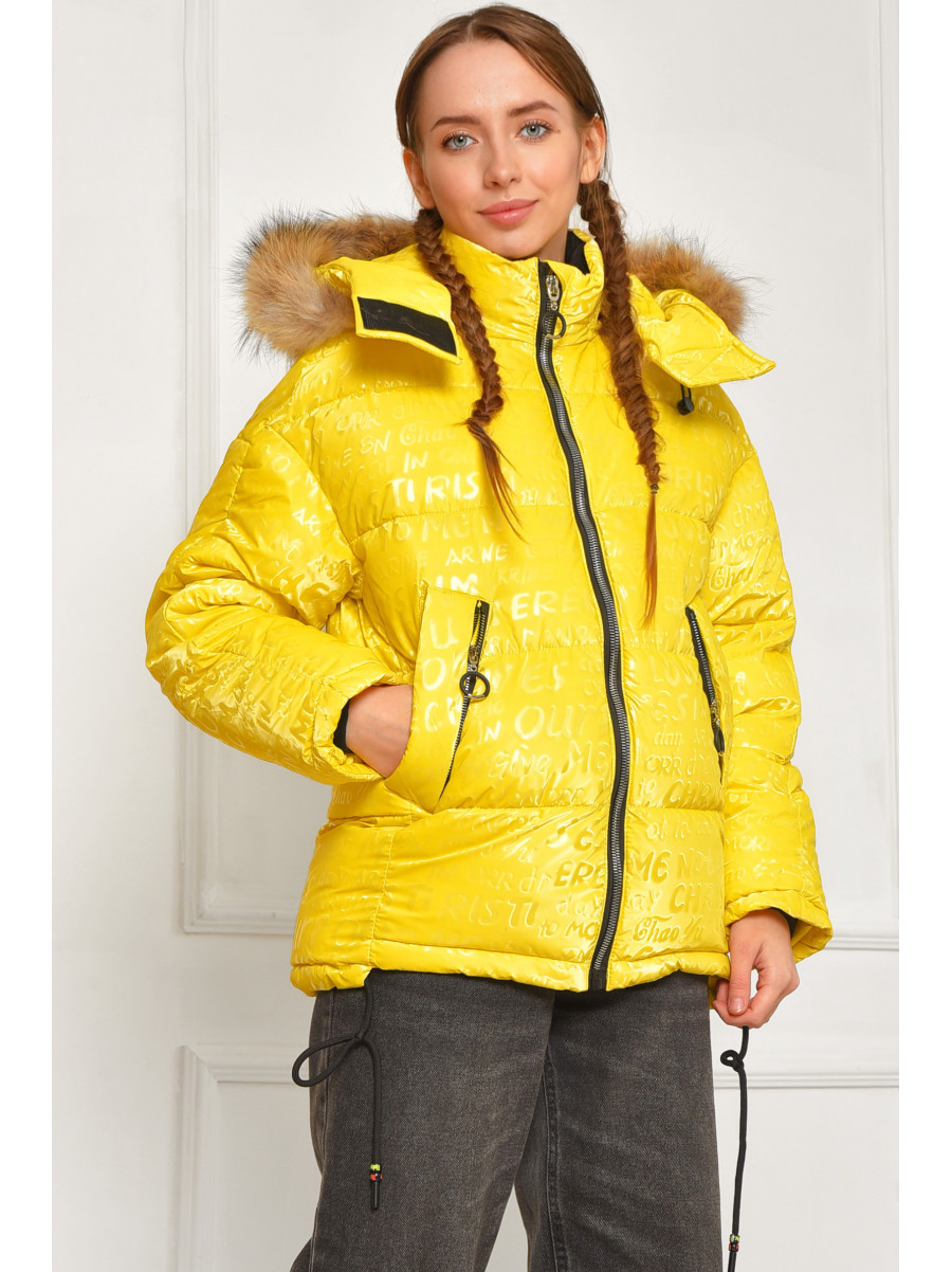 Куртка підліткова для дівчинки єврозима жовтого кольору 99103 207891C