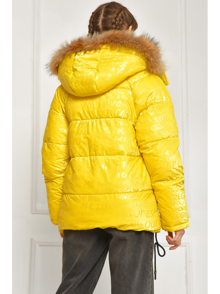 Куртка підліткова для дівчинки єврозима жовтого кольору 99103 207891C