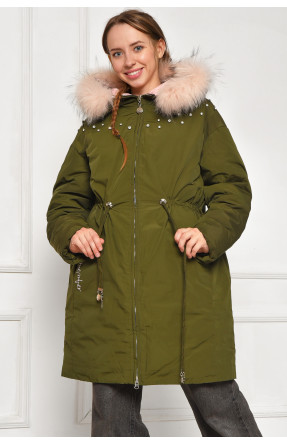 Куртка підліткова для дівчинки єврозима темно-зеленого кольору 207892C