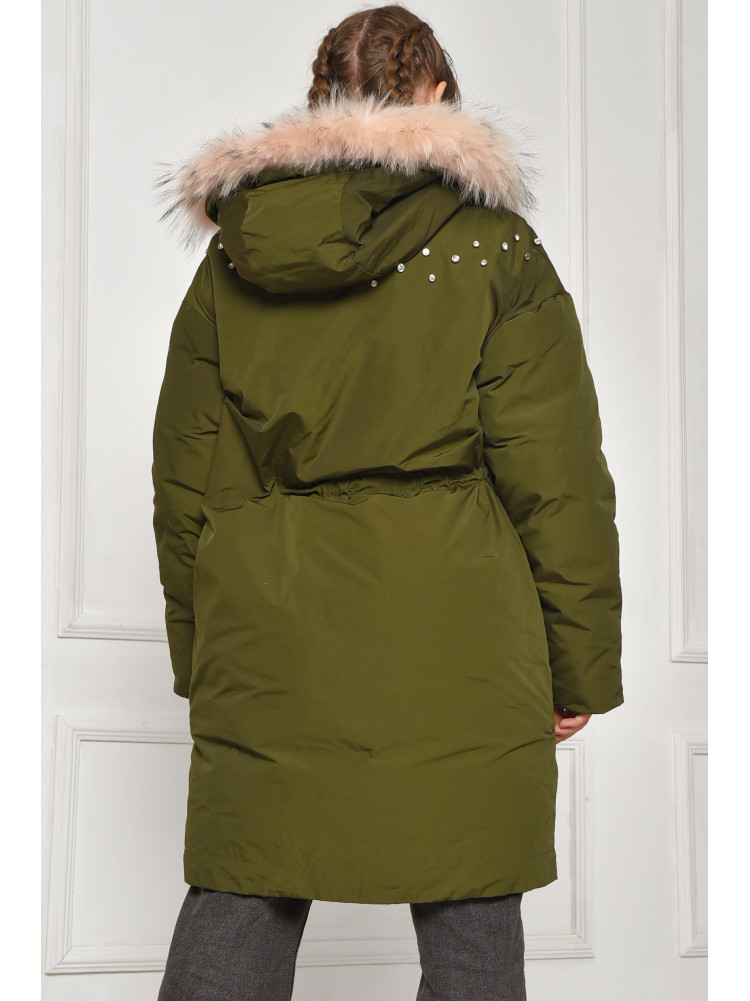 Куртка підліткова для дівчинки єврозима темно-зеленого кольору 207892C