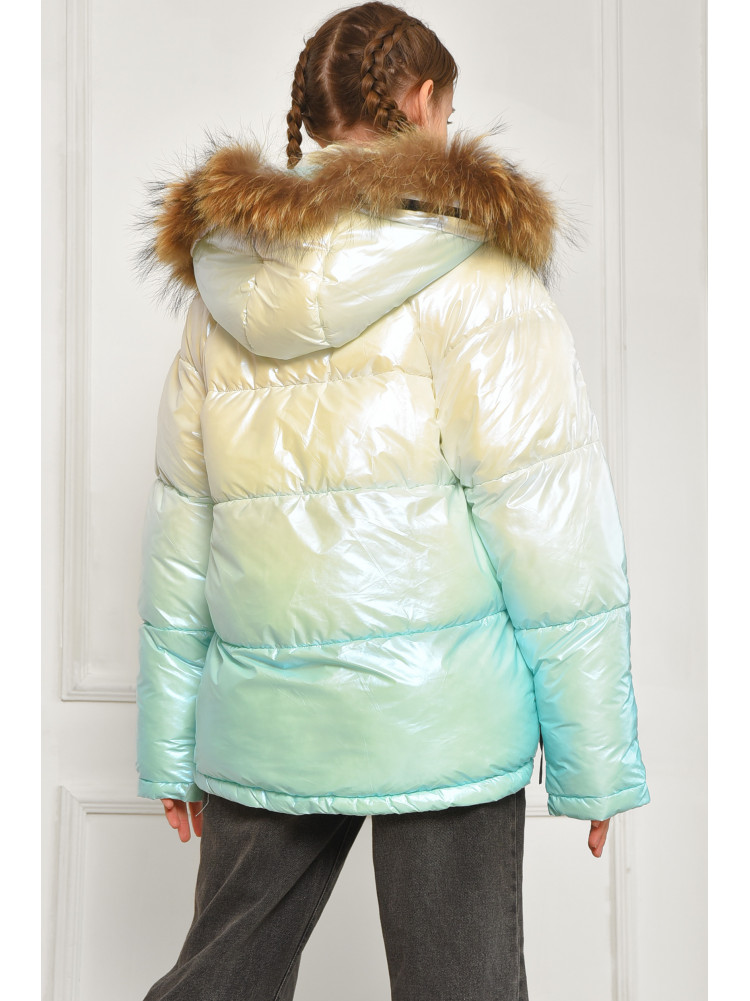 Куртка підліткова для дівчинки єврозима білого кольору з принтом 99108 207893C