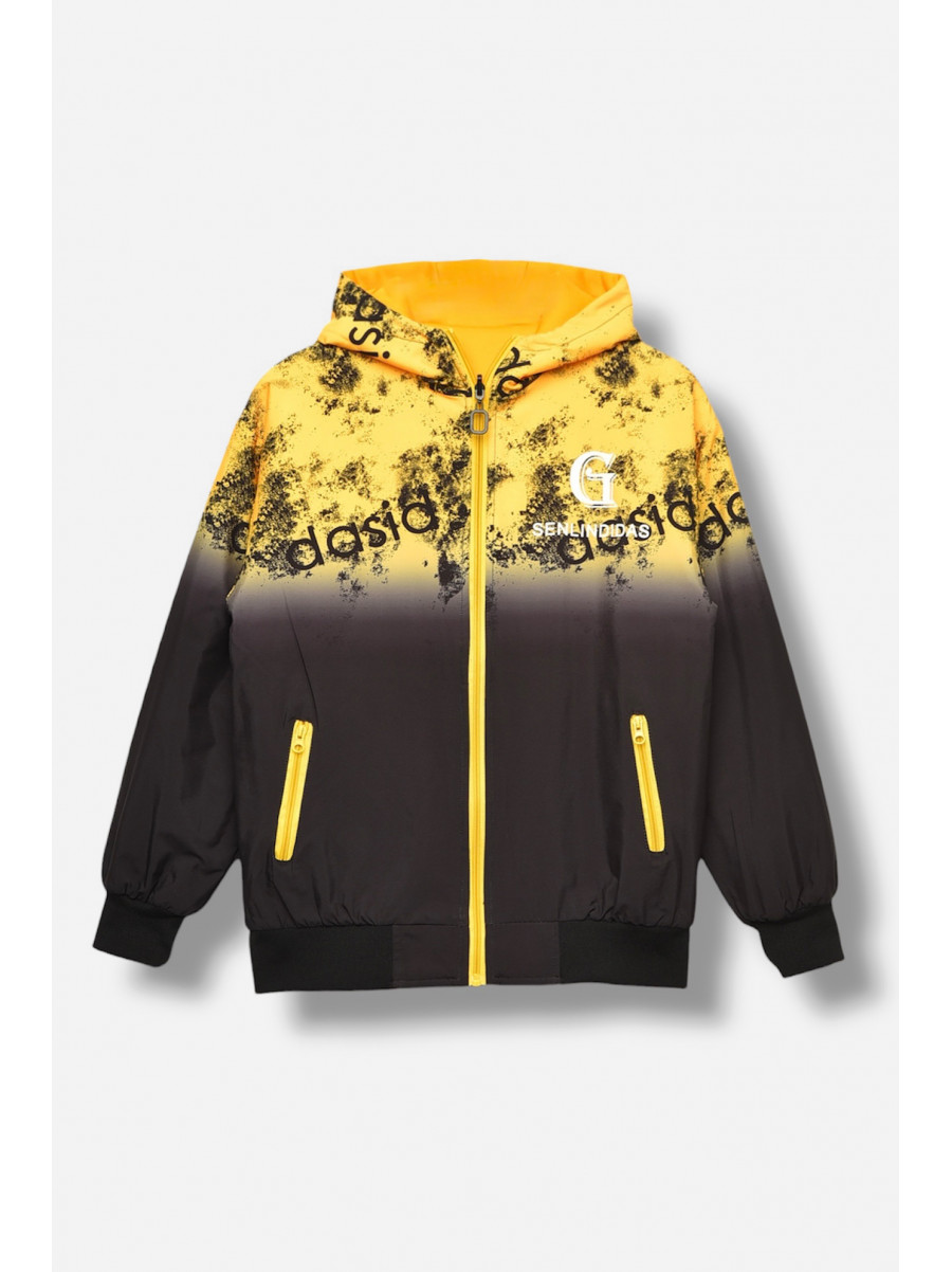 Куртка для хлопчика демісезонна чорного кольору з принтом 21А-29 207894C