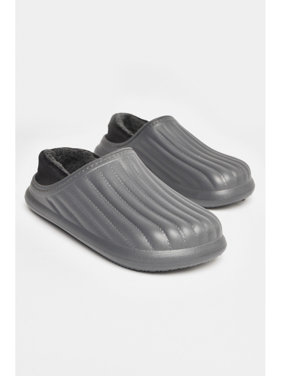 Калоші чоловічі на хутрі сірого кольору М8003 207897C