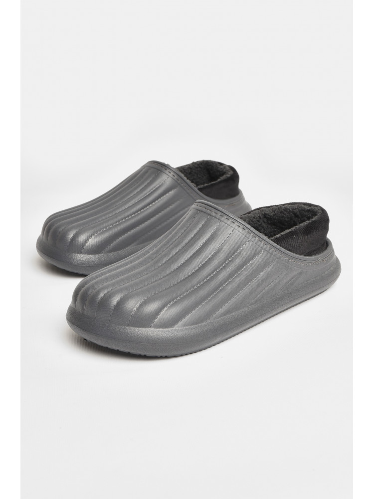 Калоші чоловічі на хутрі сірого кольору М8003 207897C