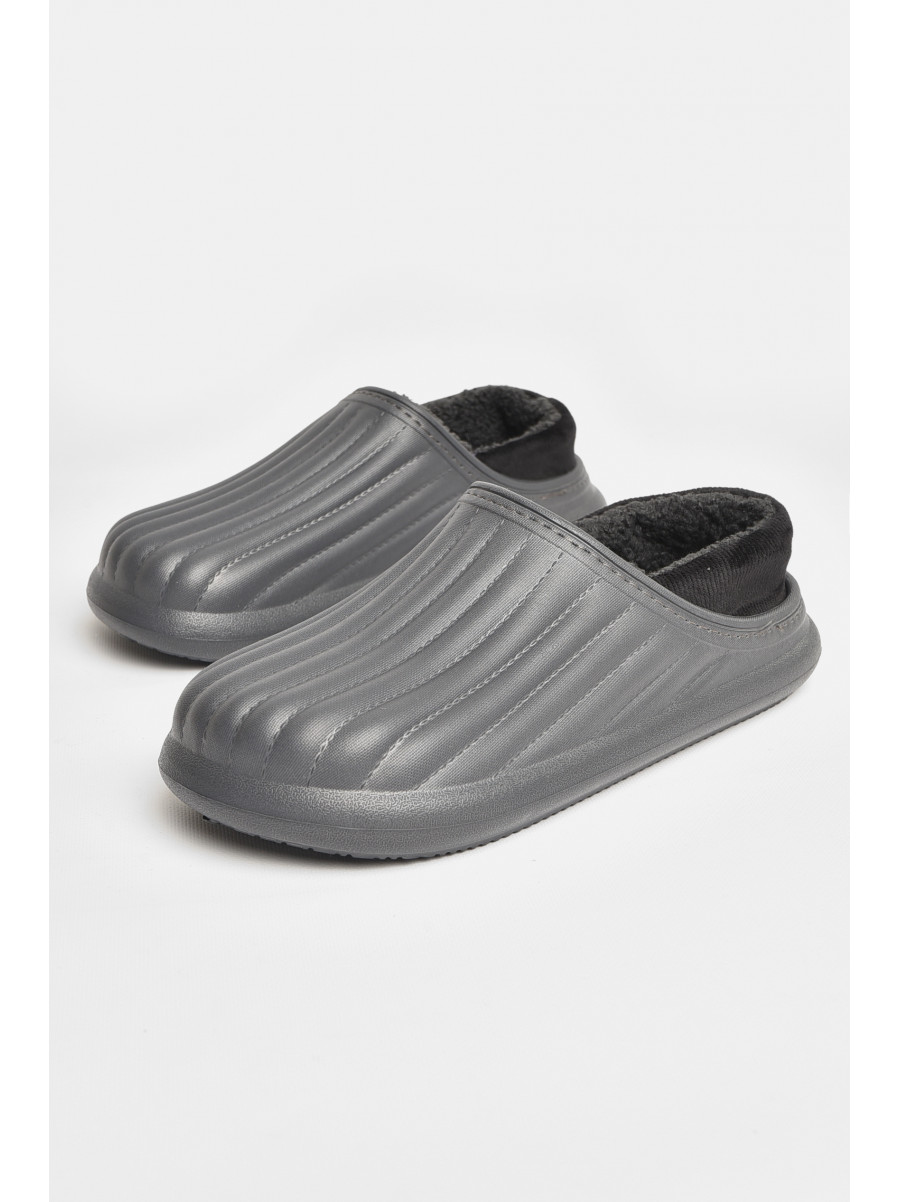 Калоші чоловічі на хутрі сірого кольору М8003 207897C