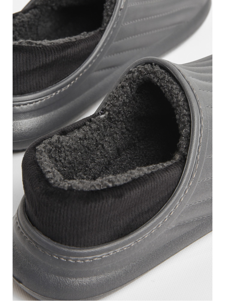 Калоші чоловічі на хутрі сірого кольору М8003 207897C