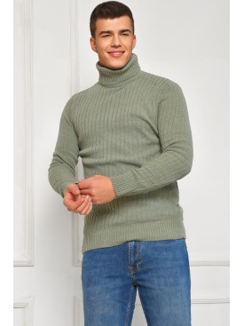 Гольф мужской однотонный акрил зеленого  цвета 57115 207900C