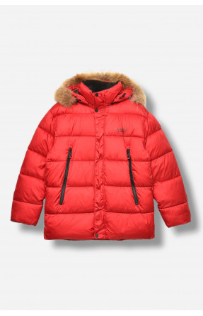 Куртка підліткова для хлопчика єврозима червоного кольору 89899 207901C