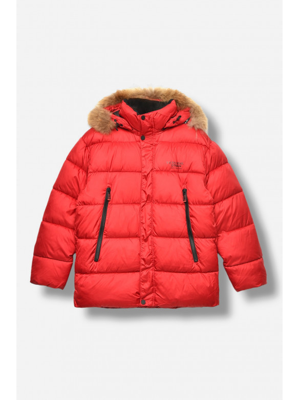 Куртка підліткова для хлопчика єврозима червоного кольору 89899 207901C