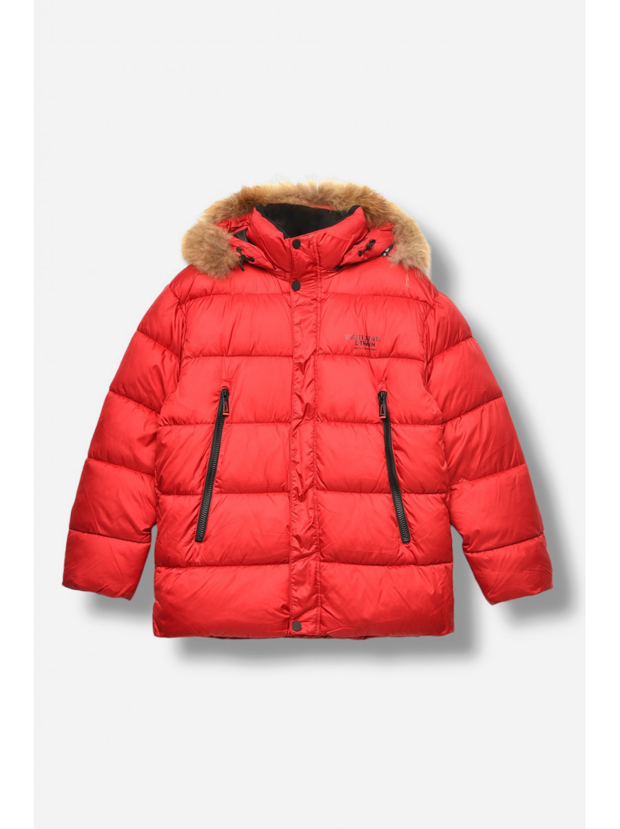 Куртка підліткова для хлопчика єврозима червоного кольору 89899 207901C