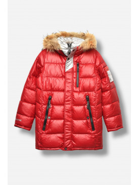 Куртка підліткова для хлопчика єврозима червоного кольору 82056 207903C