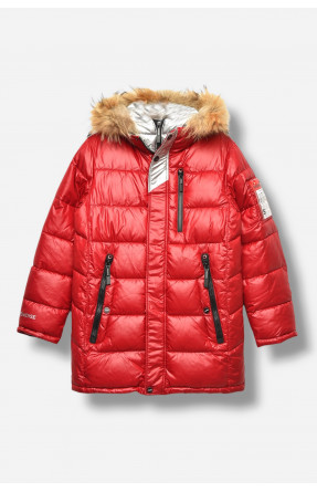 Куртка підліткова для хлопчика єврозима червоного кольору 82056 207903C