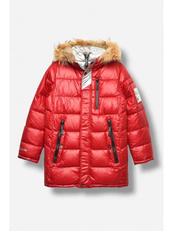 Куртка підліткова для хлопчика єврозима червоного кольору 82056 207903C