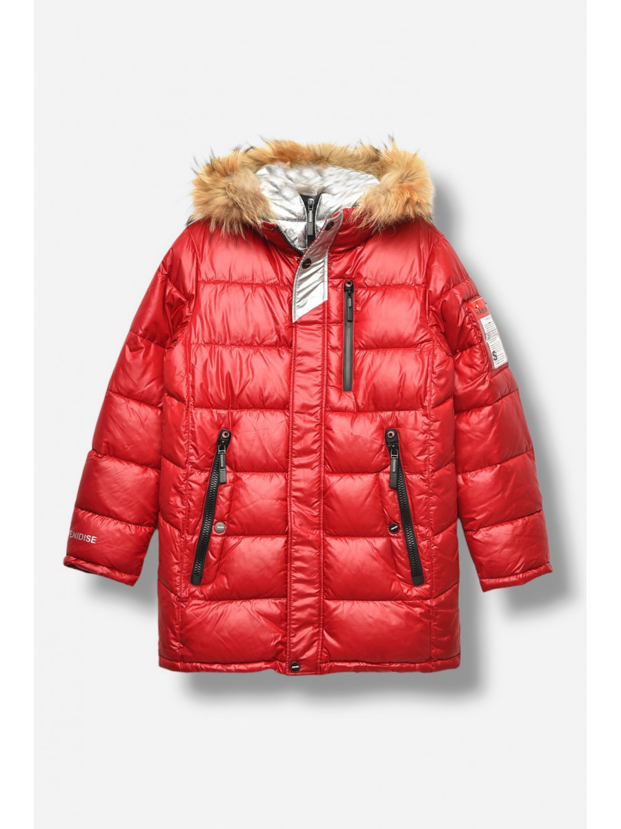Куртка підліткова для хлопчика єврозима червоного кольору 82056 207903C