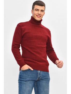 Гольф мужской однотонный акрил бордового цвета 57124 207907C