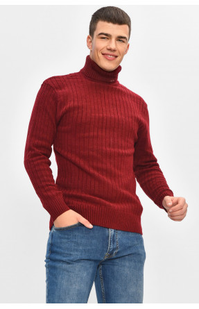 Гольф чоловічий однотонний акрил бордового кольору 57124 207907C