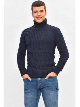 Гольф мужской однотонный акрил темно-синего цвета 57111 207908C