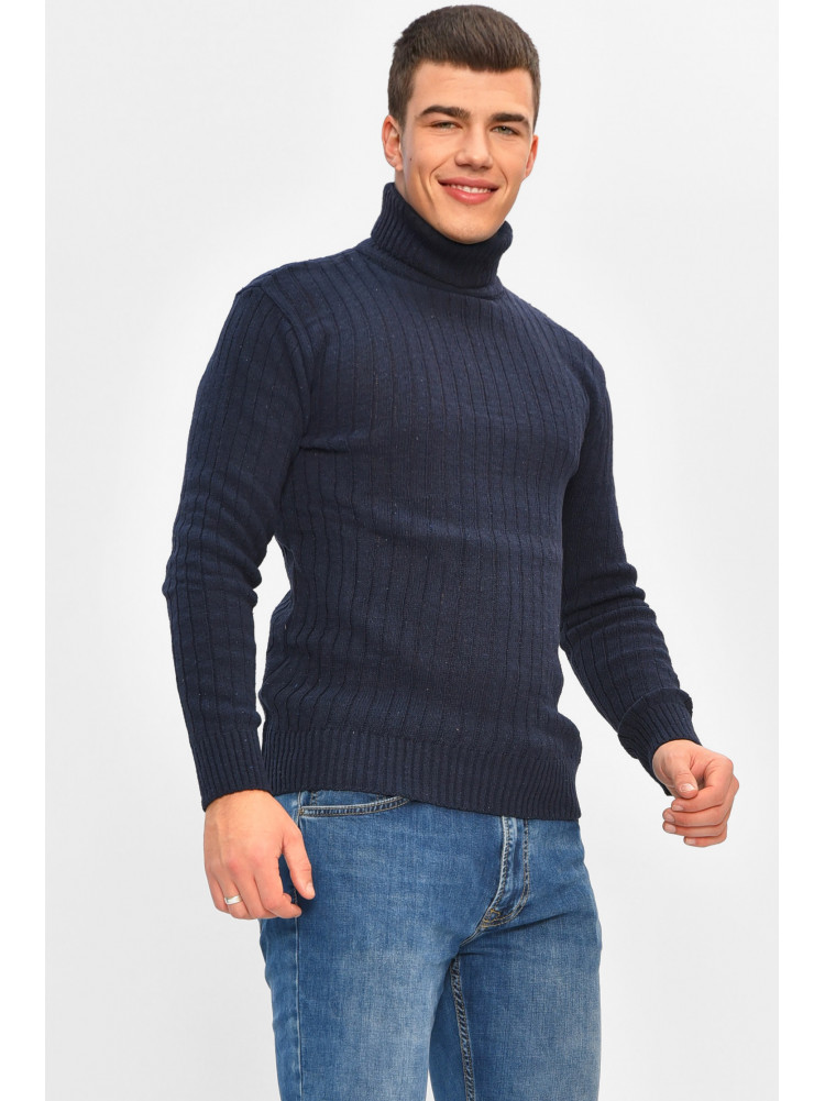 Гольф мужской однотонный акрил темно-синего цвета 57111 207908C