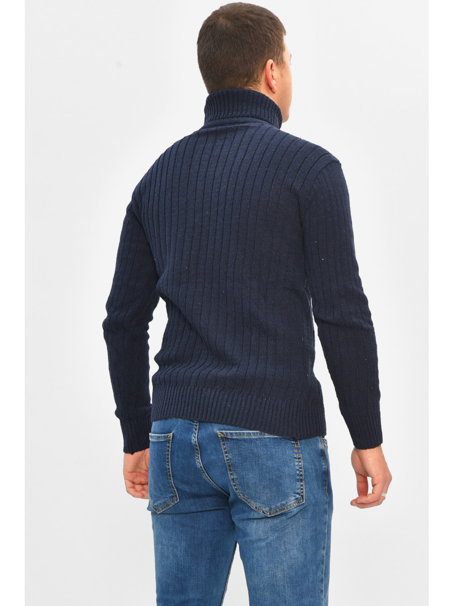 Гольф мужской однотонный акрил темно-синего цвета 57111 207908C