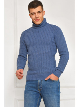 Гольф мужской однотонный акрил синего цвета 56899 207910C