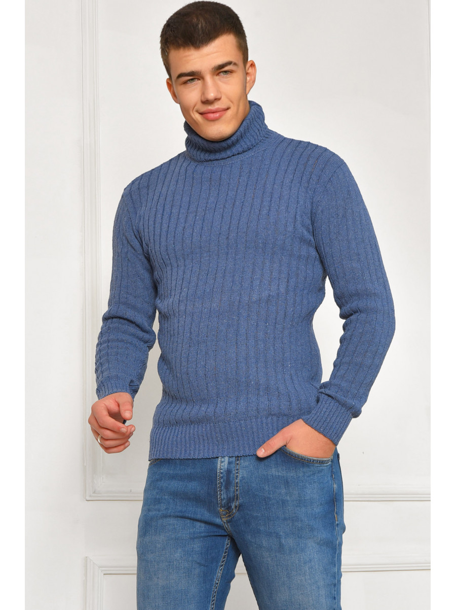 Гольф мужской однотонный акрил синего цвета 56899 207910C