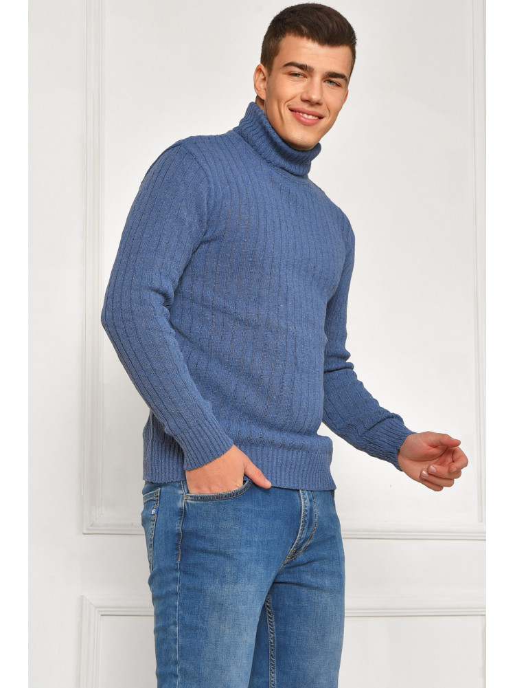 Гольф мужской однотонный акрил синего цвета 56899 207910C