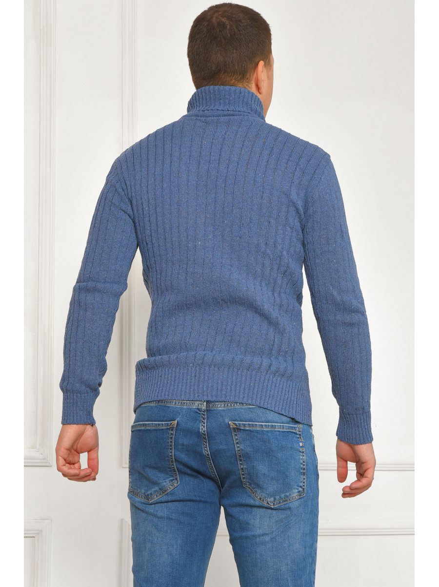 Гольф мужской однотонный акрил синего цвета 56899 207910C