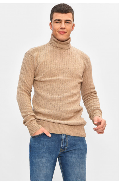 Гольф чоловічий однотонний акрил коричневого кольору 58245 207913C