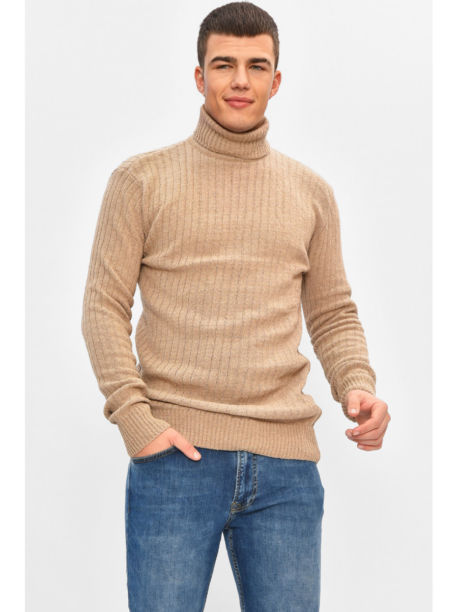 Гольф чоловічий однотонний акрил коричневого кольору 58245 207913C