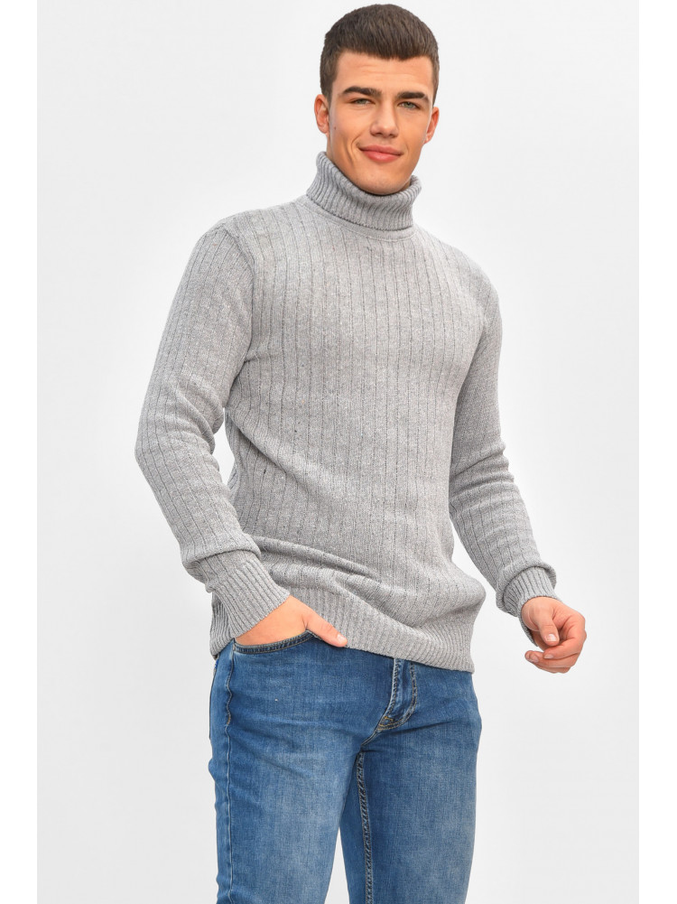 Гольф мужской однотонный акрил серого цвета 207917C