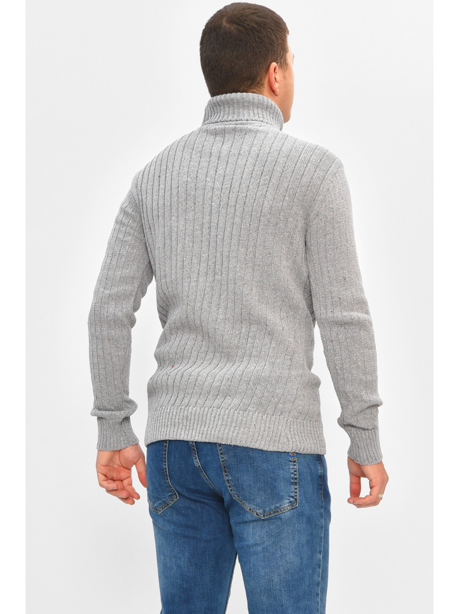 Гольф мужской однотонный акрил серого цвета 207917C