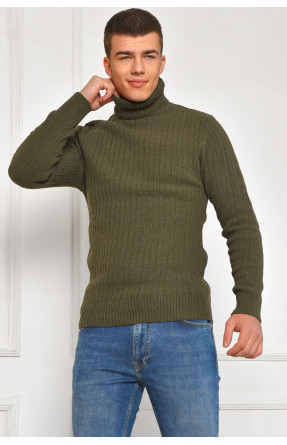 Гольф мужской однотонный акрил цвета хаки 207918C