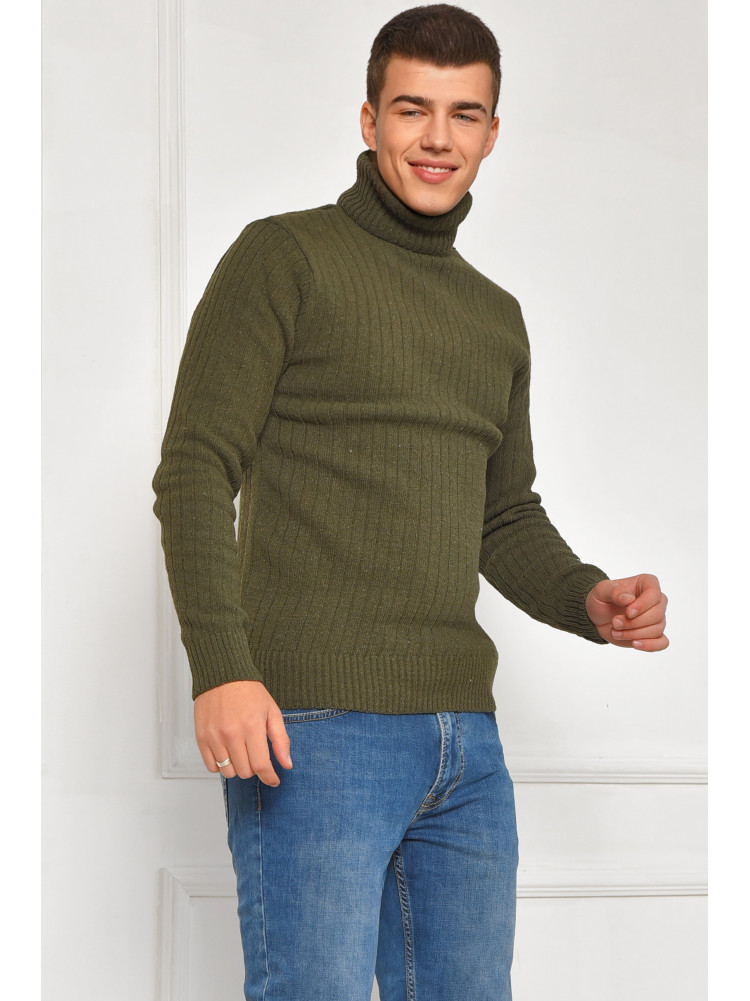 Гольф мужской однотонный акрил цвета хаки 207918C