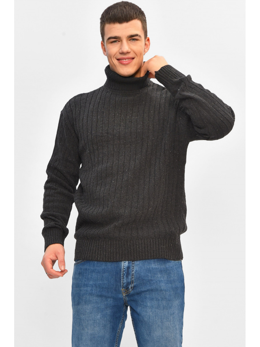 Гольф мужской однотонный акрил темно-серого цвета 57111 207919C