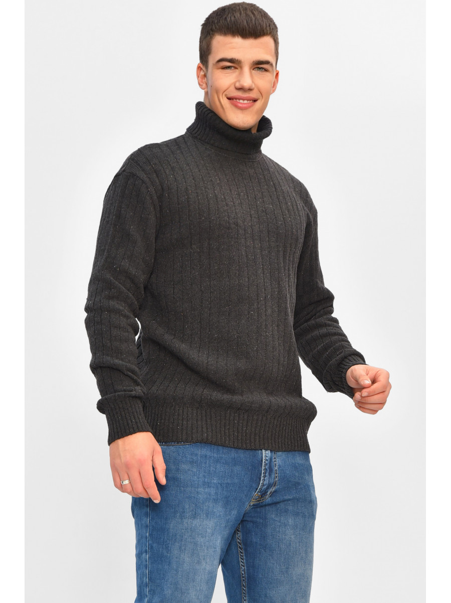 Гольф мужской однотонный акрил темно-серого цвета 57111 207919C