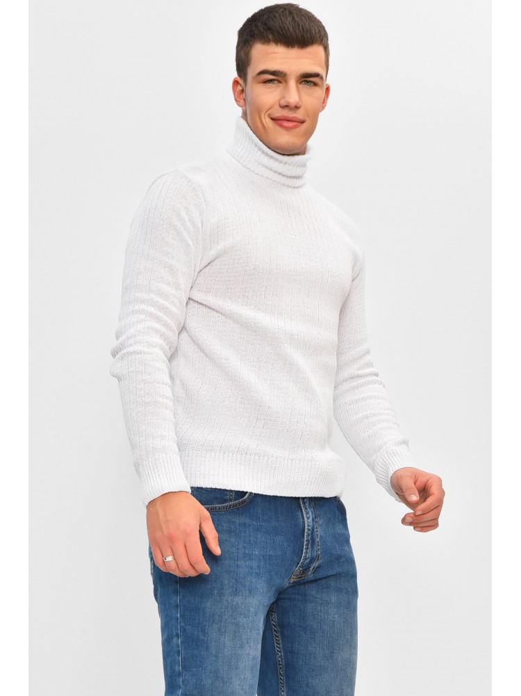 Гольф мужской однотонный акрил белого цвета 57121 207920C